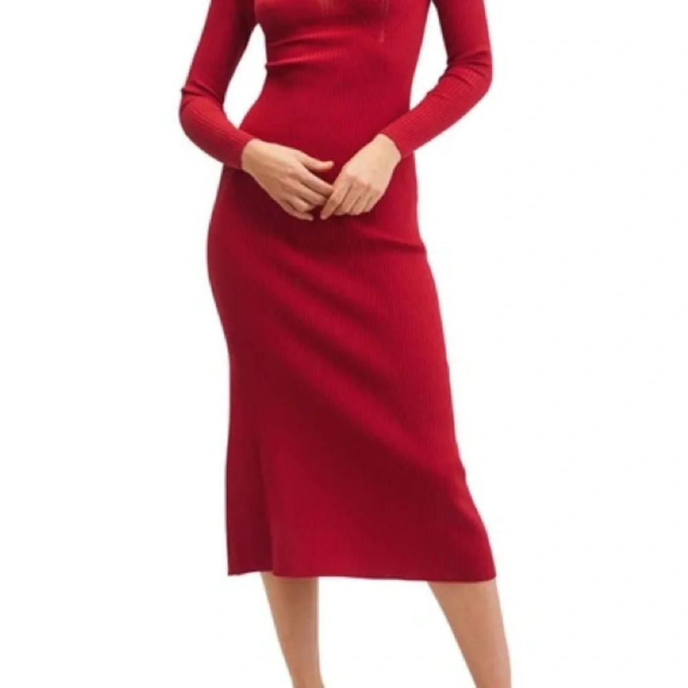 Mango Ribbed Red Knit Top - Picture 3 of 7